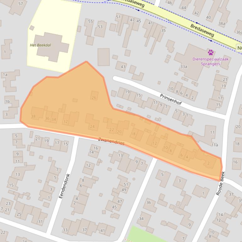 Kaart van postcodegebied 4861EJ.