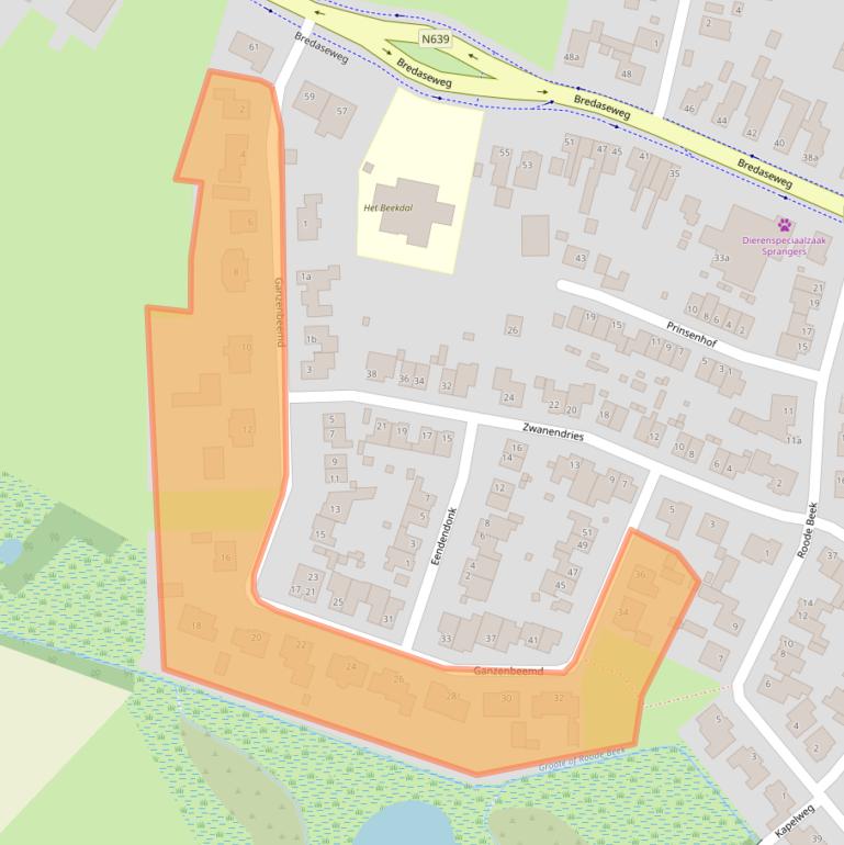 Kaart van postcodegebied 4861EK.