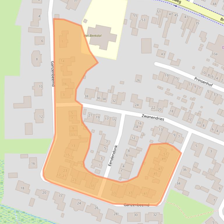 Kaart van postcodegebied 4861EL.