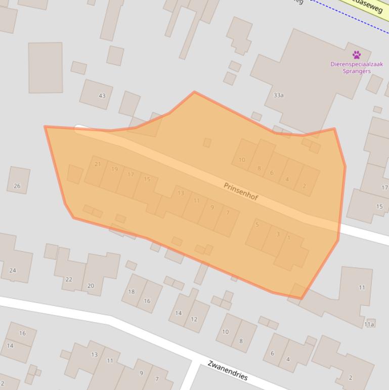 Kaart van postcodegebied 4861EN.