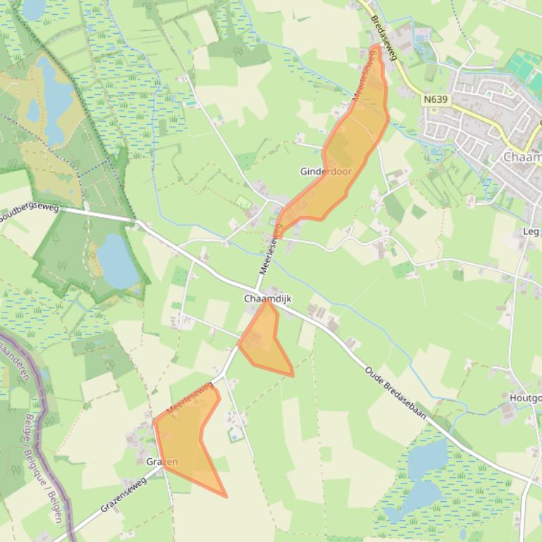 Kaart van postcodegebied 4861NA.