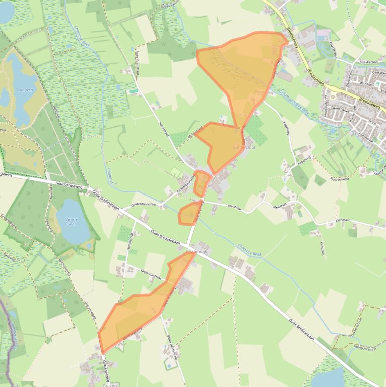 Kaart van postcodegebied 4861NB.