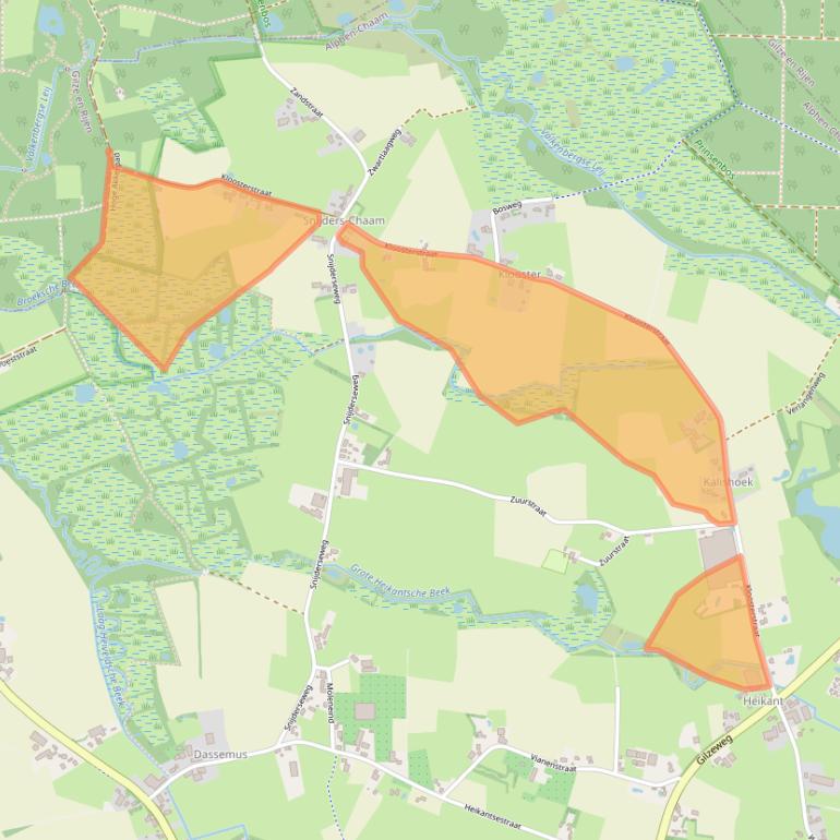 Kaart van postcodegebied 4861PA.