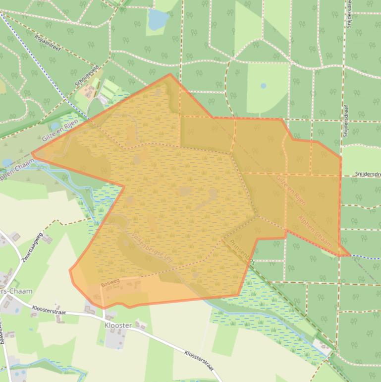 Kaart van postcodegebied 4861PG.