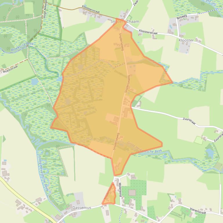 Kaart van postcodegebied 4861PJ.