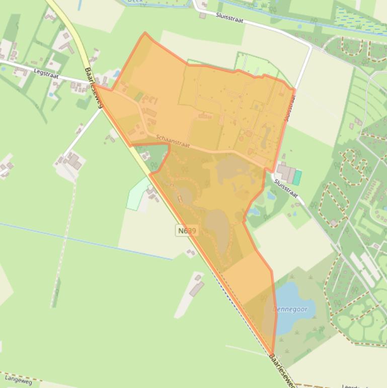 Kaart van postcodegebied 4861RE.