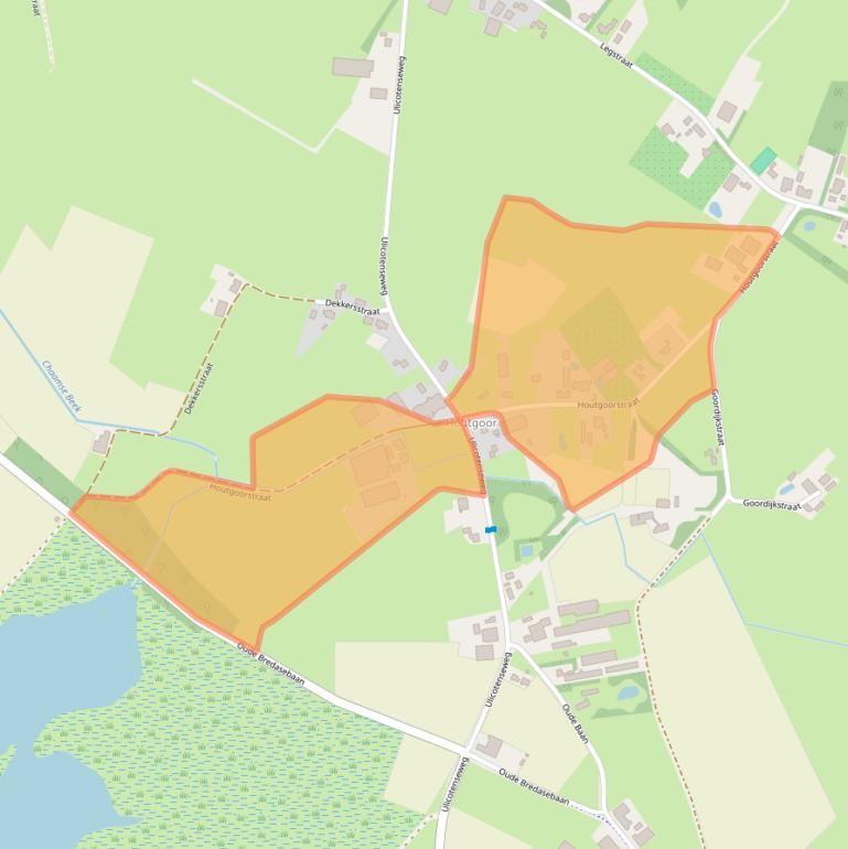 Kaart van postcodegebied 4861RN.