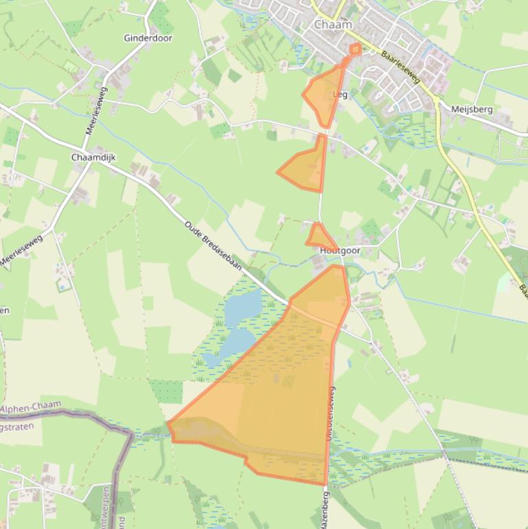 Kaart van postcodegebied 4861RT.