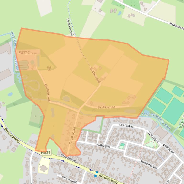 Kaart van postcodegebied 4861TA.