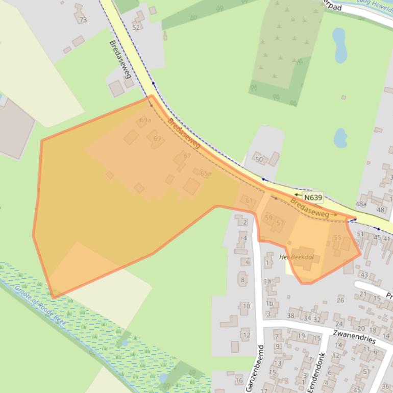 Kaart van postcodegebied 4861TB.