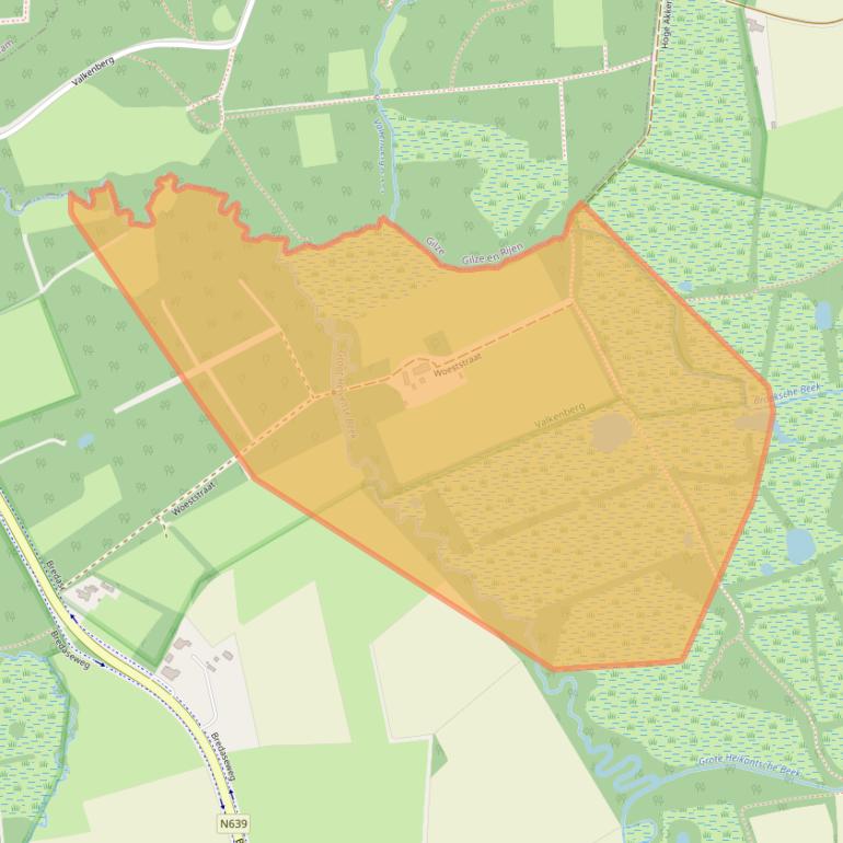 Kaart van postcodegebied 4861TE.