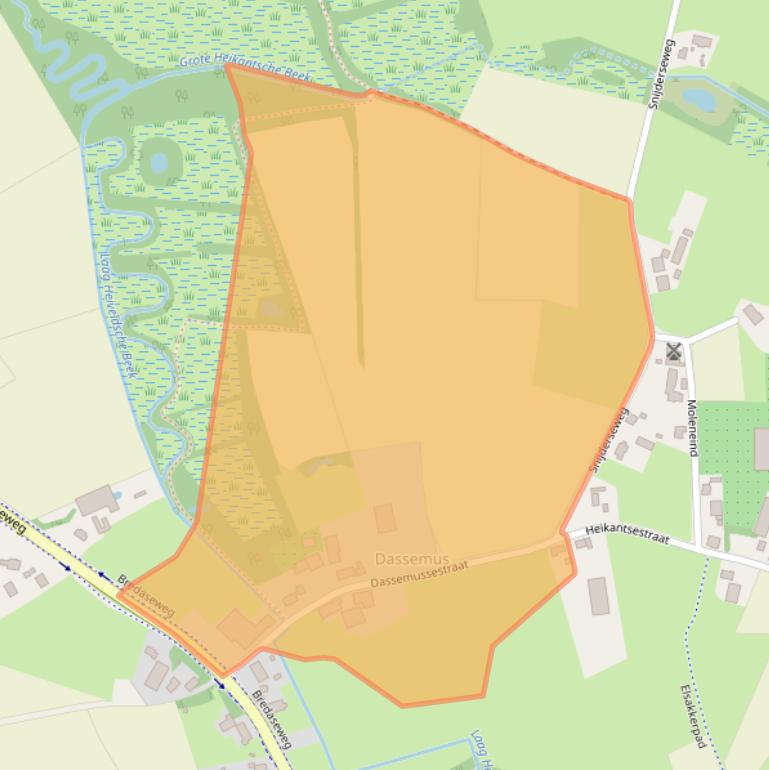 Kaart van postcodegebied 4861TG.