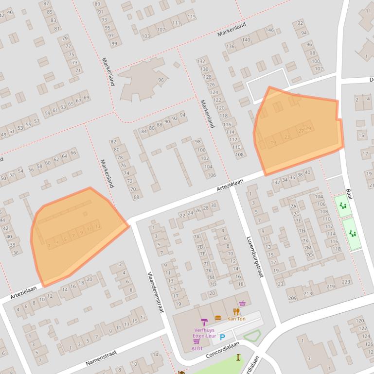 Kaart van postcodegebied 4871AC.