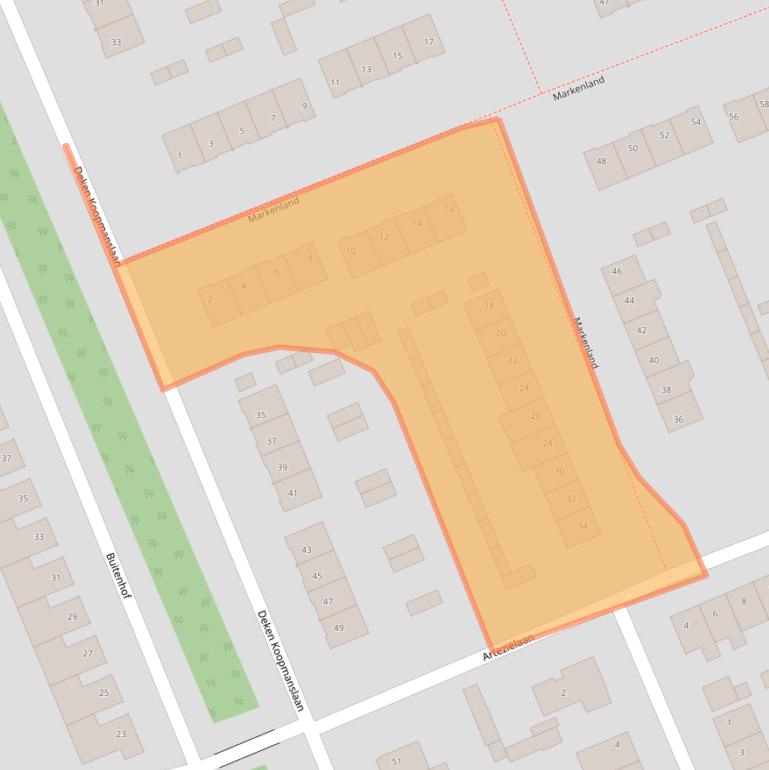 Kaart van postcodegebied 4871AS.