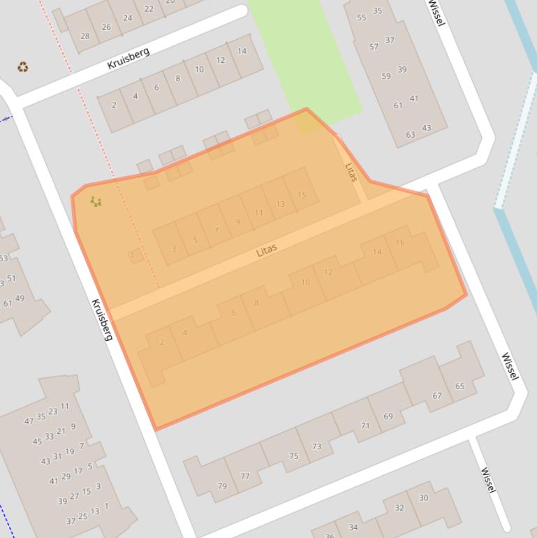 Kaart van postcodegebied 4871BM.