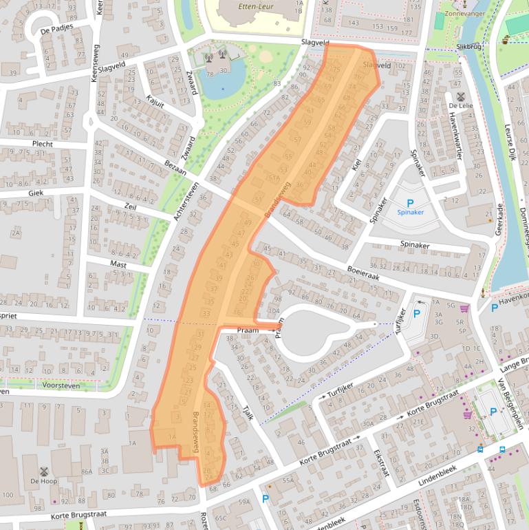 Kaart van postcodegebied 4871CH.