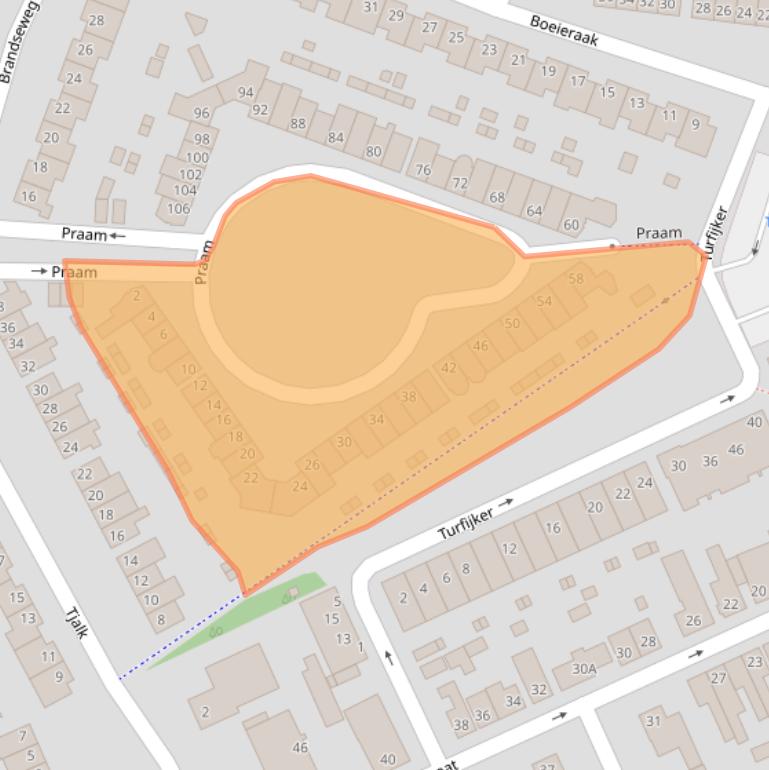 Kaart van postcodegebied 4871DC.