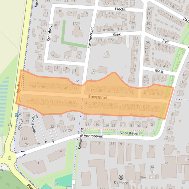 Kaart van postcodegebied 4871DW.