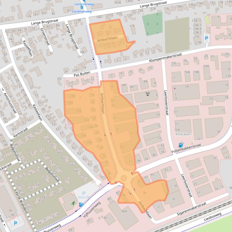 Kaart van postcodegebied 4871ED.