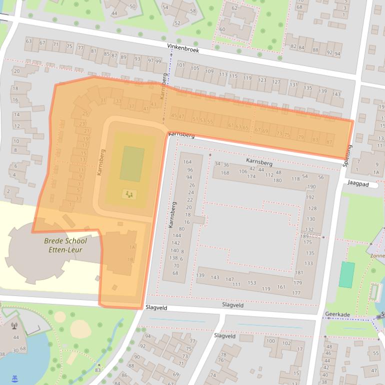 Kaart van postcodegebied 4871JB.