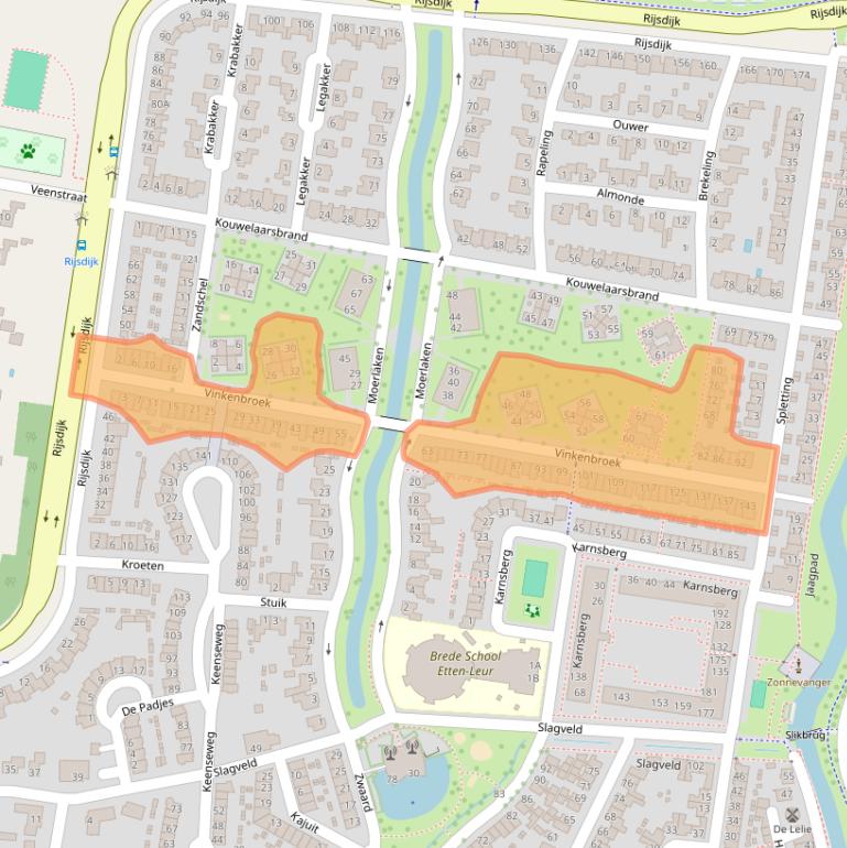 Kaart van postcodegebied 4871JD.