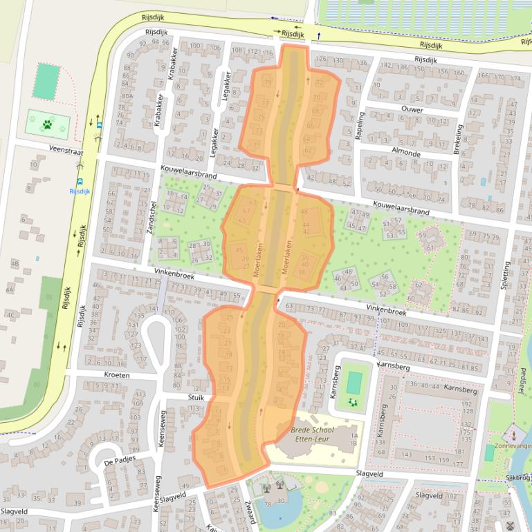 Kaart van postcodegebied 4871JN.