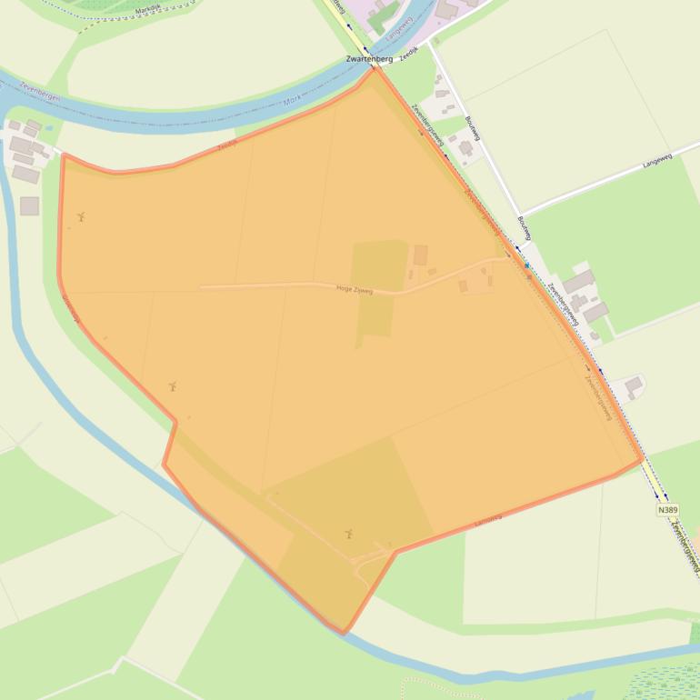 Kaart van postcodegebied 4871NK.