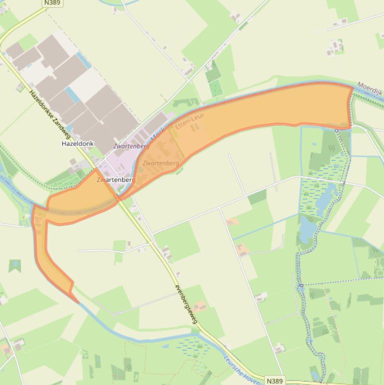 Kaart van postcodegebied 4871NM.