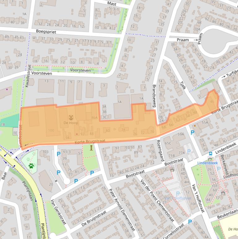 Kaart van postcodegebied 4871XT.
