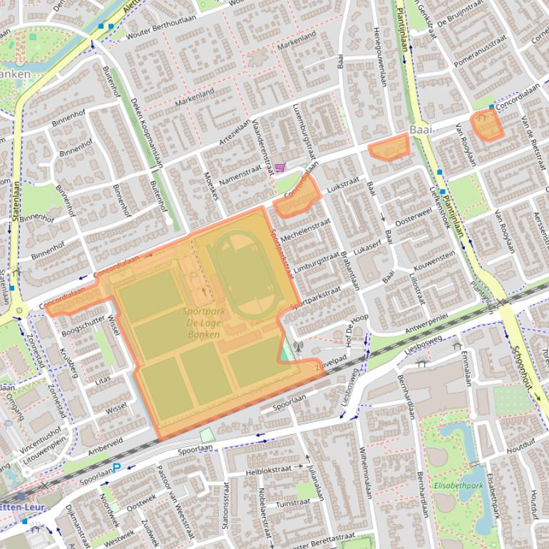 Kaart van postcodegebied 4871ZD.