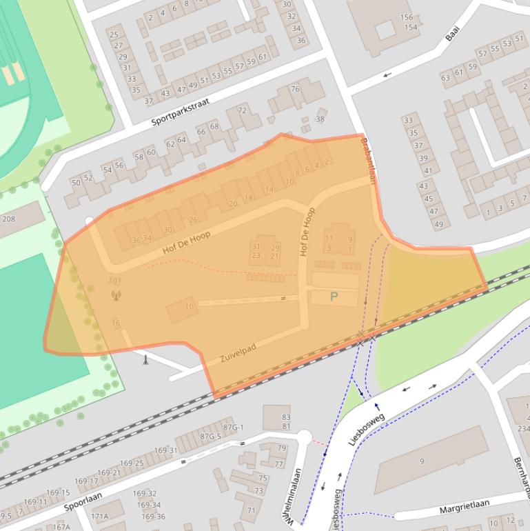Kaart van postcodegebied 4871ZX.