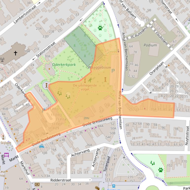 Kaart van postcodegebied 4872AB.