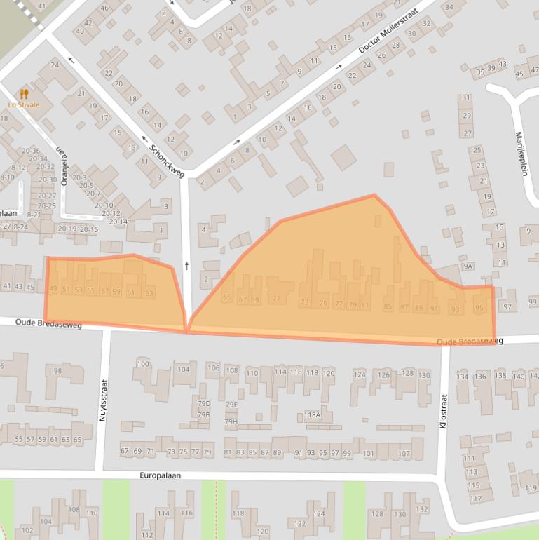 Kaart van postcodegebied 4872AC.