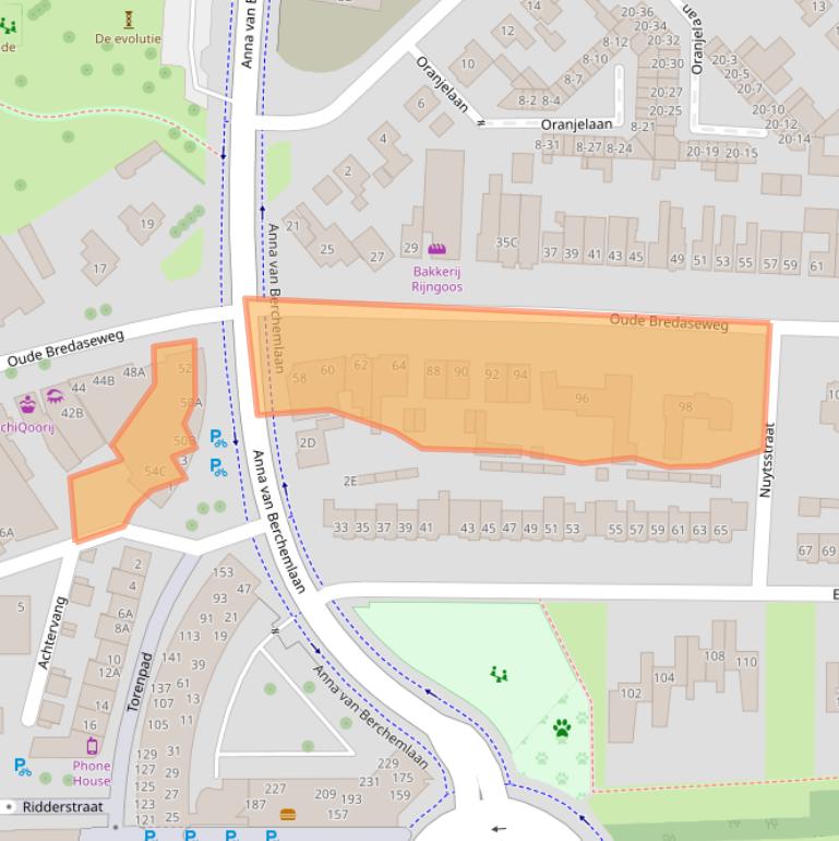 Kaart van postcodegebied 4872AG.