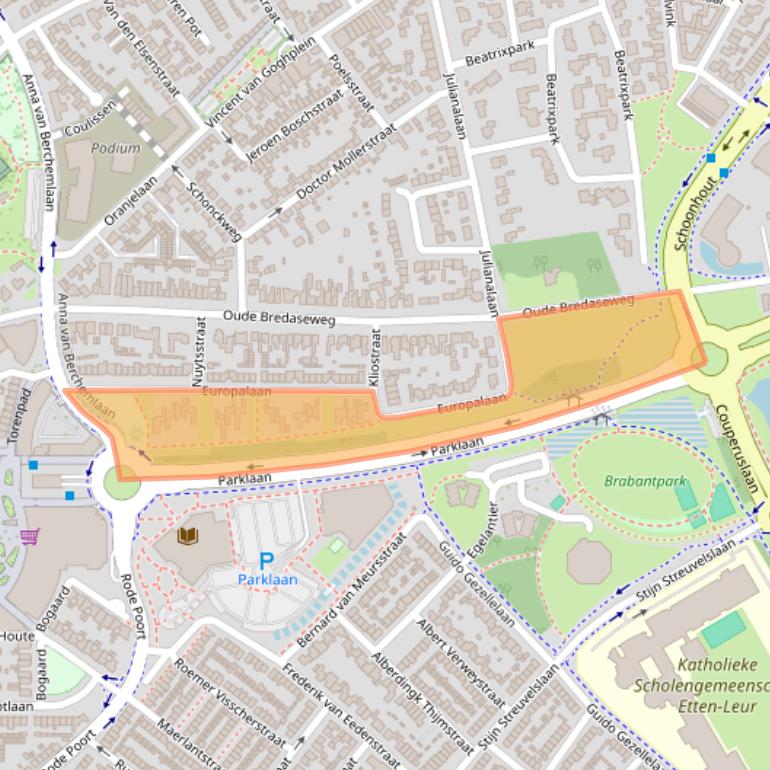 Kaart van postcodegebied 4872AP.