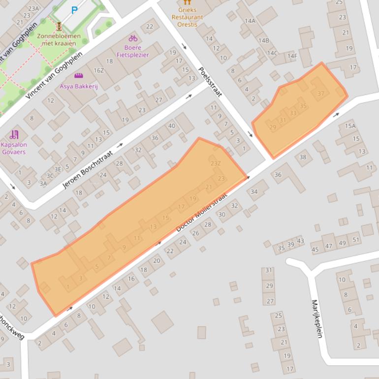 Kaart van postcodegebied 4872AS.