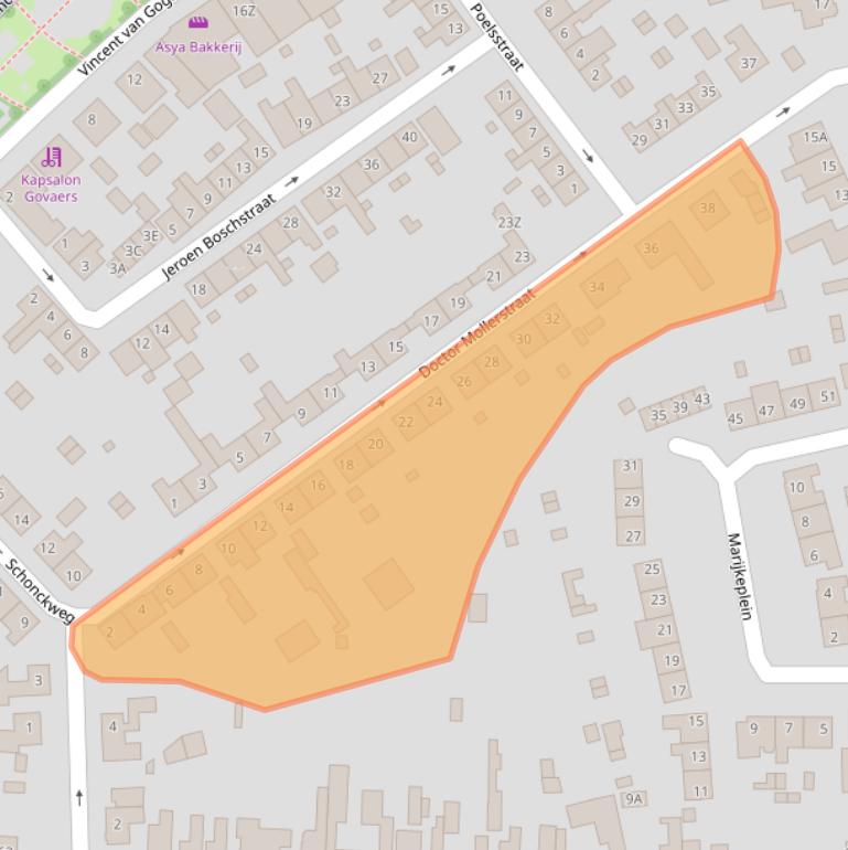 Kaart van postcodegebied 4872AT.