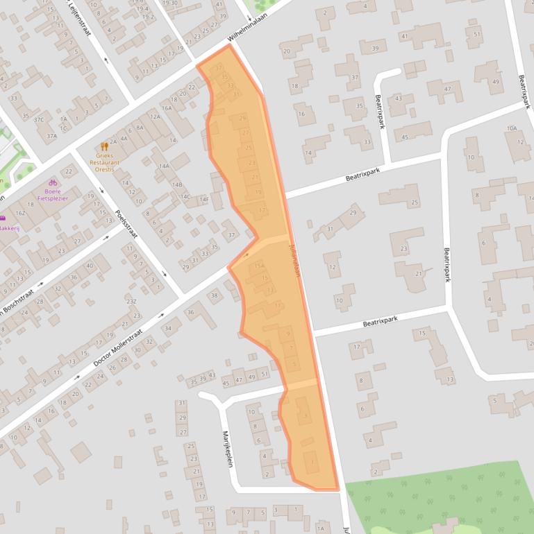 Kaart van postcodegebied 4872BC.