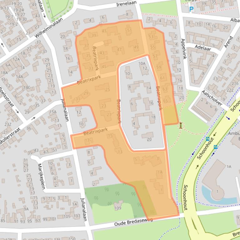 Kaart van postcodegebied 4872BH.