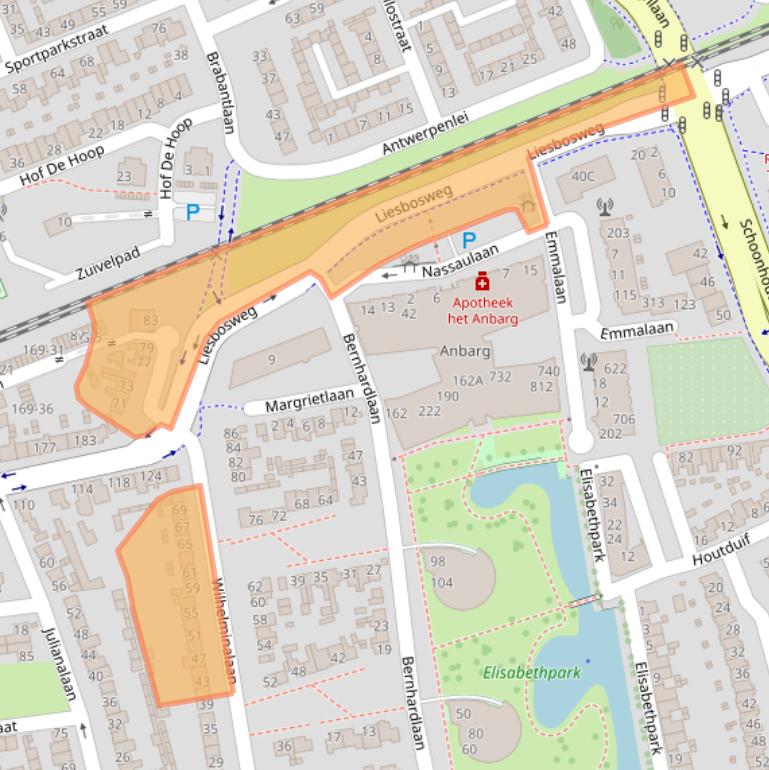 Kaart van postcodegebied 4872BW.