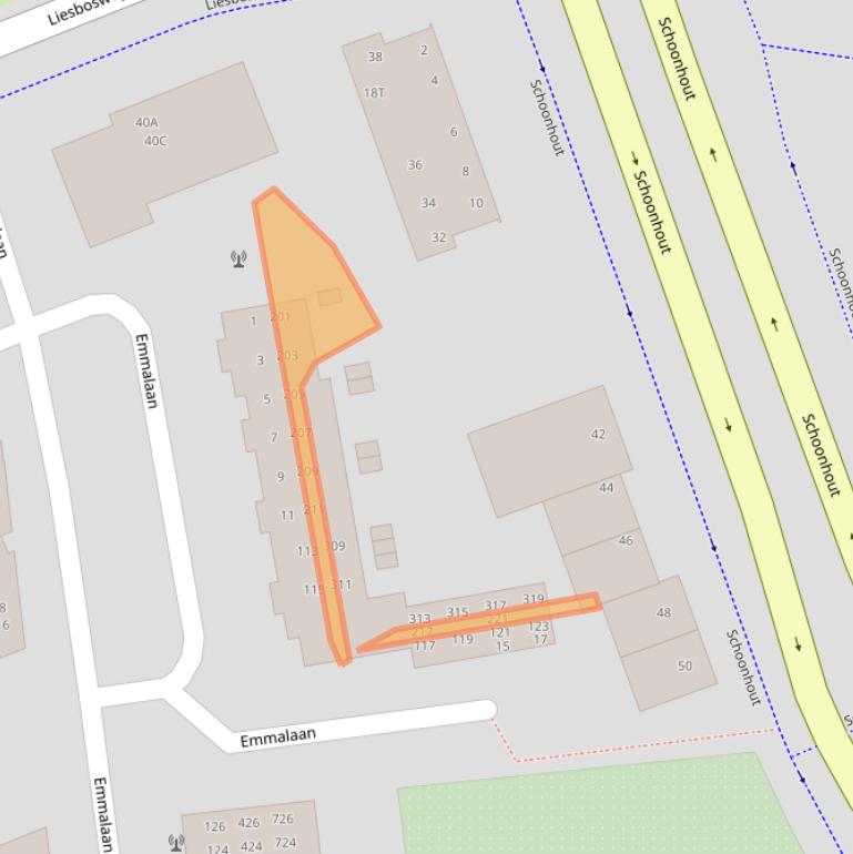 Kaart van postcodegebied 4872CN.