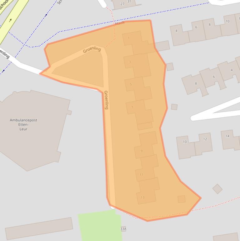 Kaart van postcodegebied 4872CR.