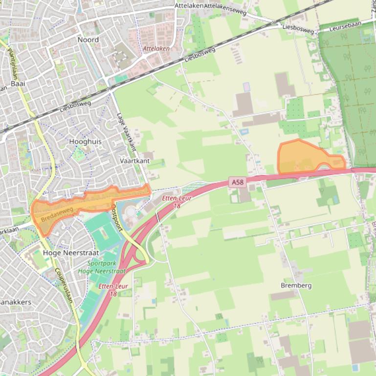 Kaart van postcodegebied 4872LA.