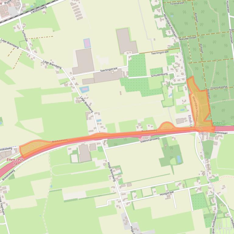 Kaart van postcodegebied 4872LB.