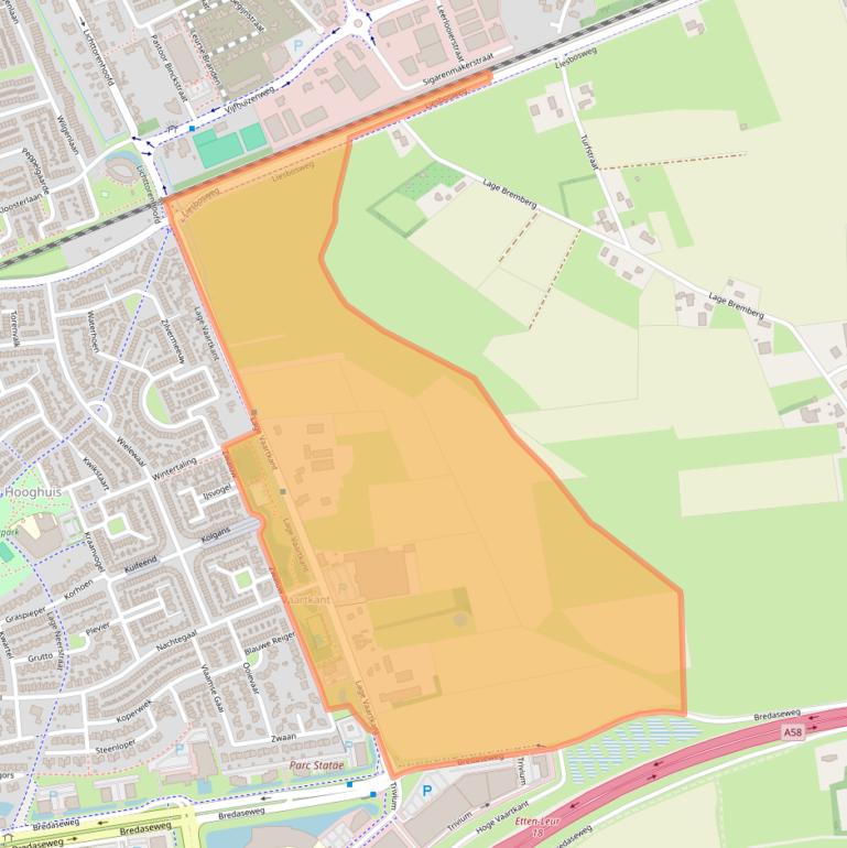 Kaart van postcodegebied 4872NC.