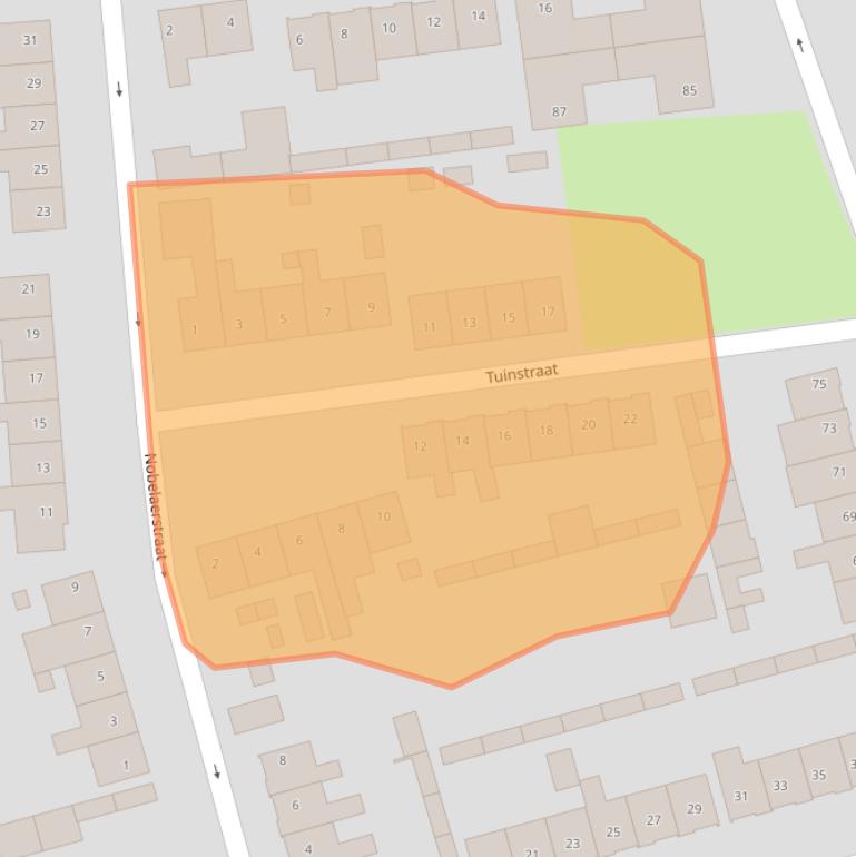 Kaart van postcodegebied 4872TN.