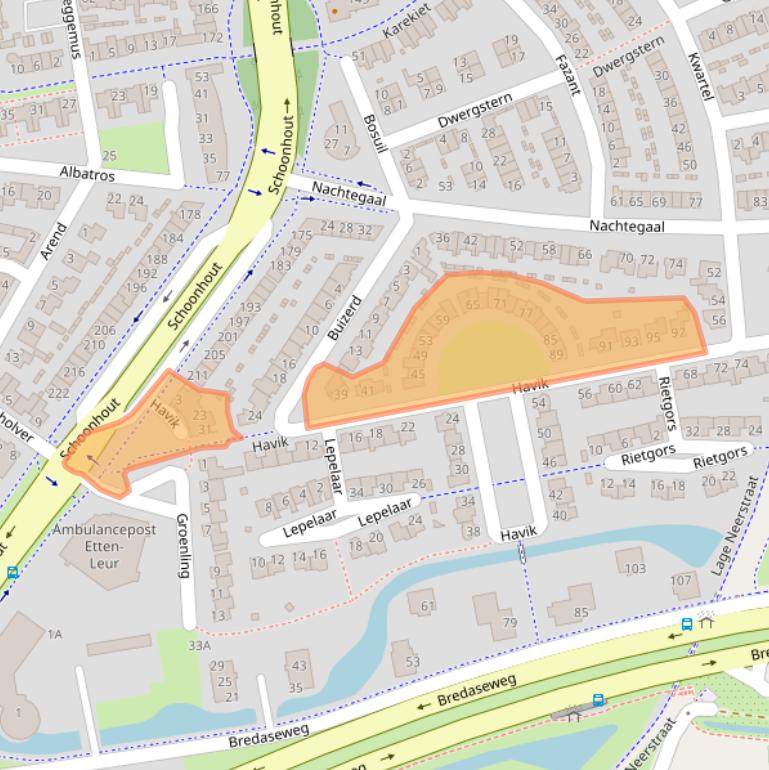 Kaart van postcodegebied 4872WX.