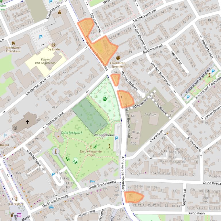 Kaart van postcodegebied 4872XE.