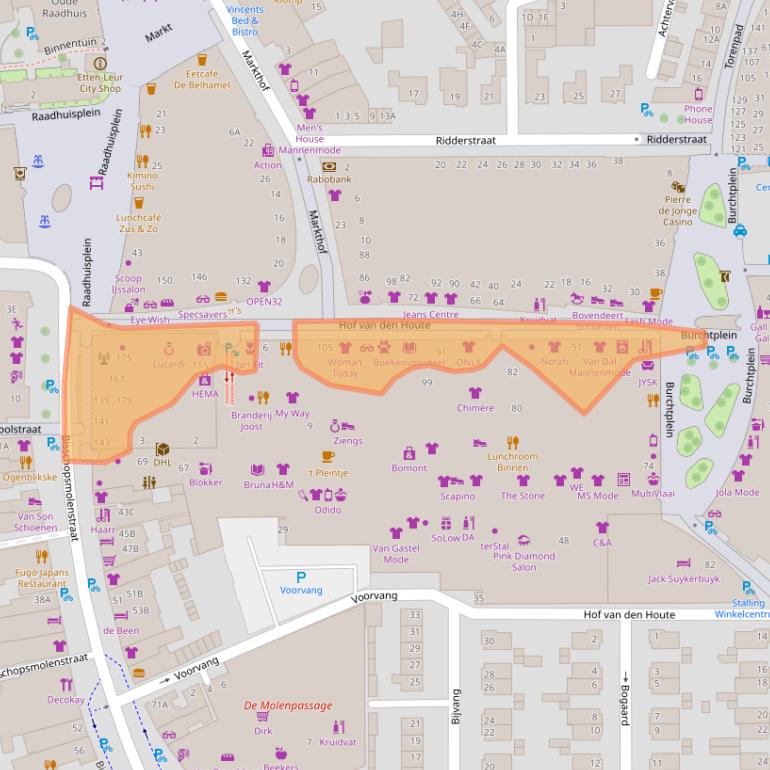 Kaart van postcodegebied 4873AZ.