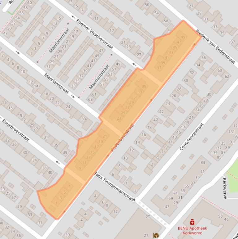 Kaart van postcodegebied 4873BA.